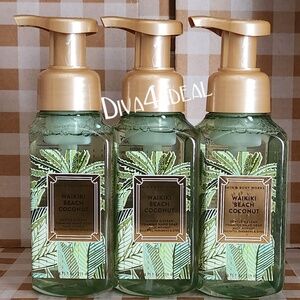 3X Bath Body Works WAIKIKI BEACH COCONUT 8.75 FL OZ Foaming Hand Soap Bundle